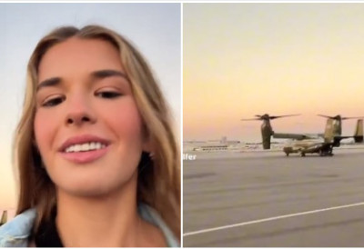 (ВИДЕО) „ЊЕН ДЕДА ЈЕ ПРЕДСЕДНИК ЗЕМЉЕ КОЈА ЈЕ ТРЕНУТНО У РАТУ СА ИРАНОМ“ Селфи ТРАМПОВЕ УНУКЕ изазвао БЕС на мрежама: Позирала испред ВОЈНИХ ХЕЛИКОПТЕРА