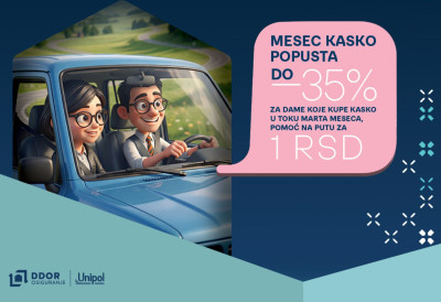 МАРТ У ЗНАКУ КАСКО ОСИГУРАЊА До 35 одсто попуста у ДДОР-у