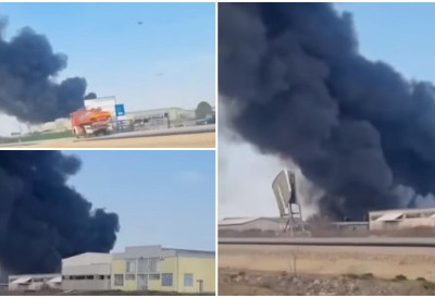 (ВИДЕО) ИРИЖАНИМА ПОМАЖУ ВАТРОГАСЦИ ИЗ НОВОГ САДА И РУМЕ Куља густ црни дим! ВЕЛИКИ ПОЖАР У ИНДУСТРИЈСКОЈ ЗОНИ Гори фабрика између Руме и Ирига!