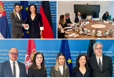 МИНИСТАРКА МЕСАРОВИЋ У БЕРЛИНУ О РЕШЕЊУ ПРОБЛЕМА ПРОФЕСИОНАЛНИХ ВОЗАЧА Са министарком привреде Немачке о конкретним заједничким активностима