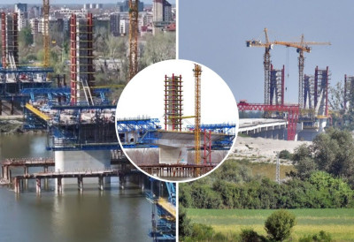 СПАЈАЊЕ КРАКОВА ПЕТОГ НОВОСАДСКОГ МОСТА У АПРИЛУ Радови на мостовима у пуном јеку, један улази у Петроварадин, други у Сремску Каменицу РЕПОРТЕРИ ДНЕВНИКА НА ЛИЦУ МЕСТА