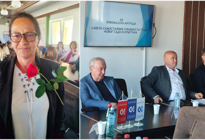 ТРАДИЦИОНАЛНА ПРИЗНАЊА САВЕЗА САМОСТАЛНИХ СИНДИКАТА НОВОГ САДА Додељене Првомајске награде