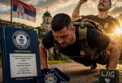 (ФОТО) ИЗ ЉИГА ПО ТРЕЋИ ПУТ У ГИНИСА Давор Ћајић оборио Гинисов рекорд у невероватном подвигу и доказао да ИНВАЛИДИТЕТ НИЈЕ ПРЕПРЕКА