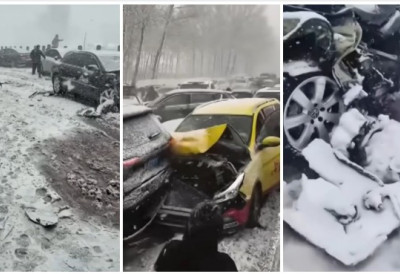 (ВИДЕО) Нико се није „извукао“ ЛАНЧАНИ СУДАР ВИШЕ ОД 30 ВОЗИЛА Невероватни снимак из Кине „обишао“ свет: АУТОМОБИЛИ СМРСКАНИ, срча на све стране!