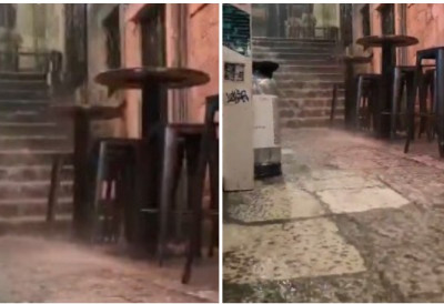 (ВИДЕО) Бујице воде се сливају низ улице! КИША НАПРАВИЛА ХАОС У ДУБРОВНИКУ Град поплављен, аутомобили ПЛИВАЈУ