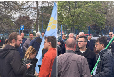 ФИЈАСКО ПРОТЕСТА ИСПРЕД НОВОСАДСКОГ ГСП-а: На капији предузећа мање од 20 бивших радника, подршку дали политички активисти и збораши ИЗ ДРУГИХ ГРАДОВА