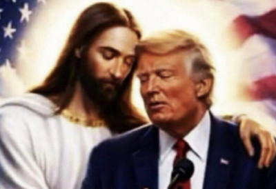 НОВА ОБЈАВА ТРАМПА Поделио слику на којој га ИСУС ГРЛИ