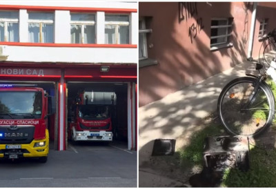 ПОЖАР КОД САЈМА Ватра избила у сутерену зграде у Мајевичкој (ВИДЕО)