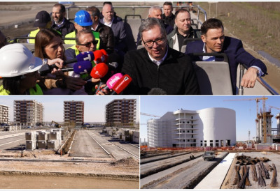 (ВИДЕО) ВУЧИЋ НА ГРАДИЛИШТУ ЕКСПО 2027. Национални павиљон, 1.500 станова, нова топлана, за два-три месеца крећу радови на ауто-путу Вожд Карађорђе!