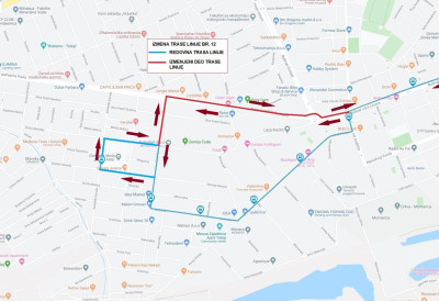 ПРИВРЕМЕНА ПРОМЕНА ТРАСЕ ЛИНИЈЕ 12 Измена важи у суботу, 18. априла, узрок постављање крана у Улици Хероја Пинкија