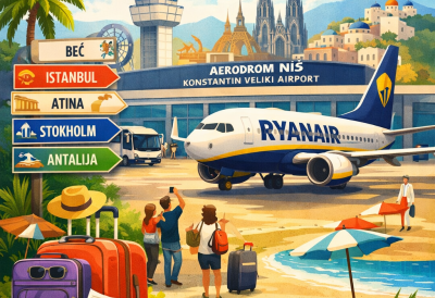 ПОЛЕТЕО ПРВИ АВИОН СА "КОНСТАНТИНА" КА ШВЕДСКОЈ Из Ниша на 17 дестинација по летњем реду летења