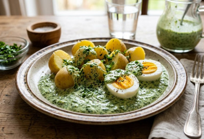 НЕМАЧКИ КЛАСИК НА ВАШОЈ ТРПЕЗИ Тајна савршеног кромпира крије се у хладном и кремастом зеленом преливу