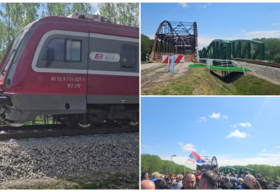 (ВИДЕО) ОТВАРА СЕ НОВИ МОСТ ПРЕКО ТАМИША, ПРЕДСЕДНИК ВУЧИЋ У ТОМАШЕВЦУ Погледајте први снимак- Дочекала га река људи!