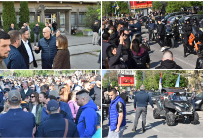 (ВИДЕО, ФОТО) ПРОТЕСТ ГРАЂАНА ИСПРЕД ПУ НОВИ САД Лидер напредњака Вучевић заједно са народом