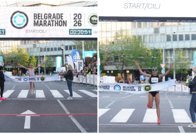 ЈУРИЈ КОТОВ И ТЕОДОРА СИМОВИЋ НАЈБОЉИ У ТРЦИ НА 10 КИЛОМЕТАРА одржаној у оквиру Београдског маратона, учествовало преко 5.000 такмичара