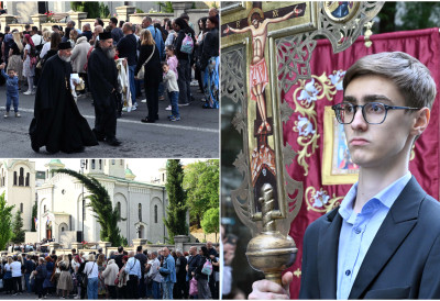 СПАСОВДАНСКА ЛИТИЈА СТИГЛА ДО СЛАВИЈЕ Хиљаде људи прате Појас Пресвете Богородице до Храма Светог Саве