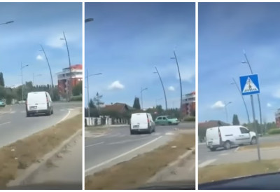 (ВИДЕО) НА НОВОМ НАСЕЉУ ЗАБЕЛЕЖЕН СНИМАК ВОЖЊЕ У КОНТРАСМЕРУ! Комби улетео у кружни ток из супротног правца