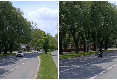(ВИДЕО) Свима се жури... МАЛО ЈЕ ФАЛИЛО ДА ДОЂЕ ДО ТРАГЕДИЈЕ Мотоциклиста за длаку избегао судар у Футошкој улици