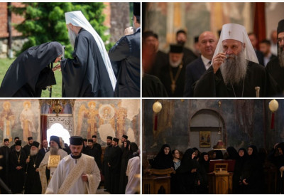 Патријарх Порфирије и игуман Јефрем посетили манастир Жичу
