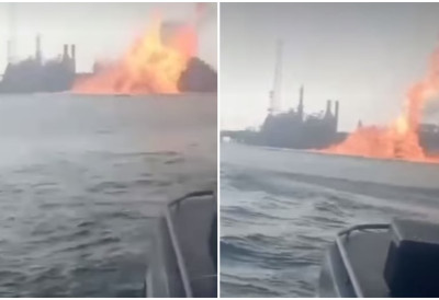 (ВИДЕО) Радници у БОРБИ ЗА ЖИВОТ скакали у воду! СТРАВИЧНА ЕКСПЛОЗИЈА У ГАСНОМ ПОСТРОЈЕЊУ Има повређених у пожару Венецуели