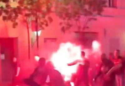 (ВИДЕО) ТУЧА НАВИЈАЧА УОЧИ ФИНАЛА ЛШ: Опсадно стање у Будимпешти, 4.000 полицајаца око „Пушкаш арене“ и широм града