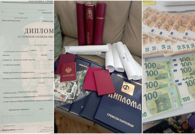 ПРОДАВАЛИ ЛАЖНЕ ДИПЛОМЕ И СВЕДОЧАНСТВА ШИРОМ СРБИЈЕ Разоткривена шема вредна милионе ИЗ ИЛЕГАЛНЕ БЕОГРАДСКЕ ШТАМПАРИЈЕ ИЗАШЛО 120 ФАЛСИФИКАТА