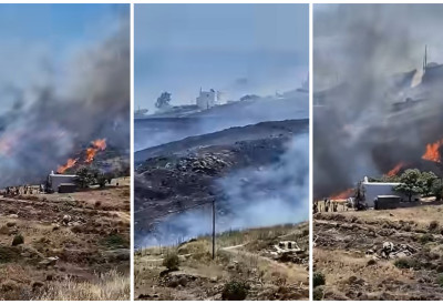 (VIDEO) Novi požar i novi haos! DRAMA NA GRČKIM OSTRVIMA Plamen guta nisko rastinje, stanovnici HITNO napuštaju domove, vatrogasci u borbi i sa vetrom