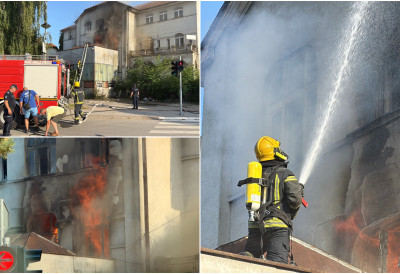 OGROMAN POŽAR ZAHVATIO ZGRADU NEKADAŠNjE MLEKARE Plamen je ogroman, gust dim prekrio deo Čačka