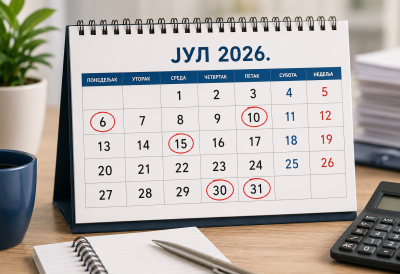 PORESKA UPRAVA OBJAVILA KALENDAR ZA JUL Zaokružite ovih pet datuma ili sledi ZATEZNA KAMATA