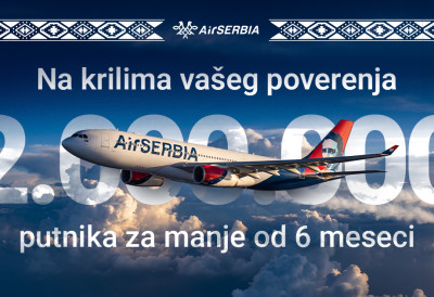 Нове дестинације и програм лојалности довели Ер Србију до два милиона путника за мање од шест месеци