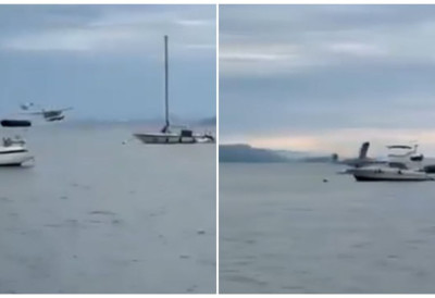 (ФОТО/ВИДЕО) АВИОН ПАО КОД СИЈЕТЛА У МОРЕ Летелицу захватио и пожар, трага се за путницима