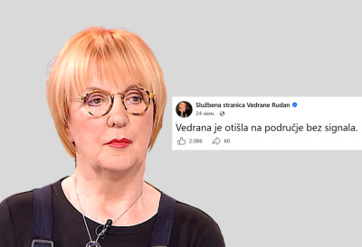 "ВЕДРАНА ЈЕ ОТИШЛА НА ПОДРУЧЈЕ БЕЗ СИГНАЛА" Порука са службеног профила Ведране Рудан узнемирила јавност, многи се плаше да је оно најгоре