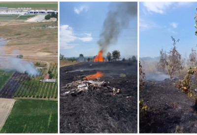 (ВИДЕО) УМАЛО ВЕЛИКИ ПОЖАР КОД ФУТОГА! Ватра захватила воћњак, спречено да се прошири до штале и сена