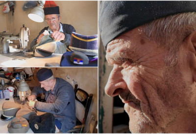 ПАРИЖАНИ ГА МОЛИЛИ ДА ОСТАНЕ, А ОН СЕ ВРАТИО У УЖИЦЕ Деда Ђорђе и у 92. години шије шајкаче, какве радо носе не само стари већ и младожење