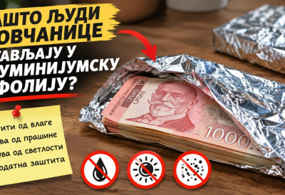 ДОК НЕКИ НОВАЦ ЧУВАЈУ У БАНЦИ, ДРУГИ ГА УВИЈАЈУ У АЛУМИНИЈУМСКУ ФОЛИЈУ Идеја је прилично једноставна