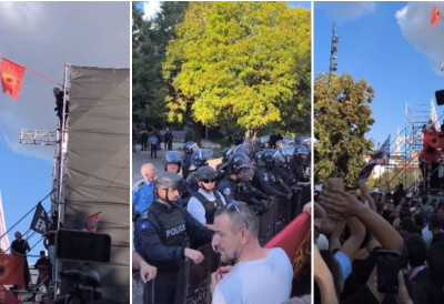 (ВИДЕО) ХАОС У ПРИШТИНИ ПОСЛЕ ПРЕСУДЕ БИВШИМ ВОЂАМА ТЗВ. ОВК Камењем на зграду владе и Еулекса