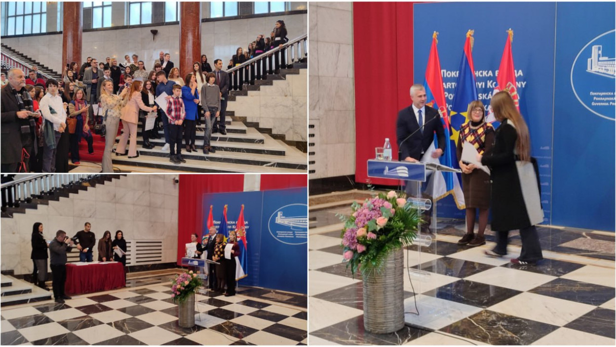ПОКРАЈИНСКА ВЛАДА ДОДЕЛИЛА НАГРАДЕ НАЈДАРОВИТИЈИМ УЧЕНИЦИМА Гојковић: Препознајемо огроман потенцијал и дар војвођанских талената и стварамо услове за њихов развој