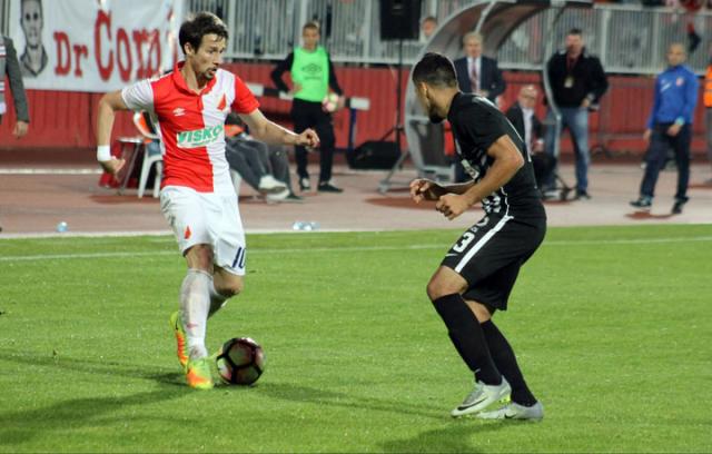 Aleksandar Paločević (levo) u utakmici s Partizanom, Foto: J.  Grlić