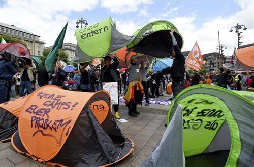 Šatori protestanata u Hemburgu Foto: Axel Heimken/dpa via AP