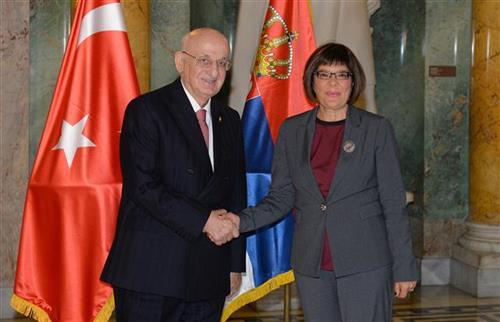 Maja Gojković  sa Ismailom Karamanom  Foto: Tanjug