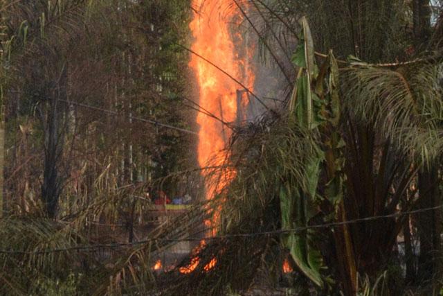 Indonezija, požar na naftnoj bušotini foto:  AP Photo/Al Mahdi