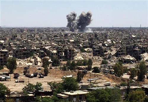 Raketiranje vojne baze u Siriji Foto: AP Photo