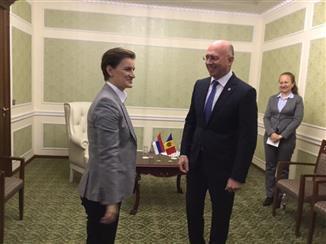 Ana Brnabić razgovarala je danas u Minsku sa premijerom Moldavije Pavelom Filipom Foto: Tanjug