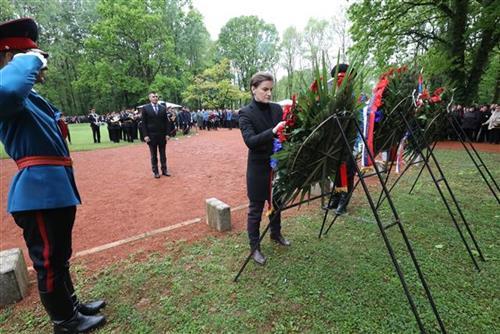 Predsednica Vlade Srbije Ana Brnabić na obeležavanju stradanja u Donjoj Gradini  Foto: Tanjug/video