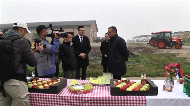 Ministar poljoprivrede Branislav Nedimović  sa kineskim novinarima Foto: Tanjug/video