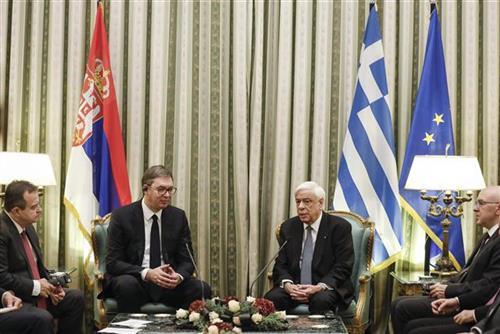Delegacija koju predvodi predsednik Srbije Aleksandar Vučić nastavila je danas zvaničnu posetu Atini Foto: Tanjug/video