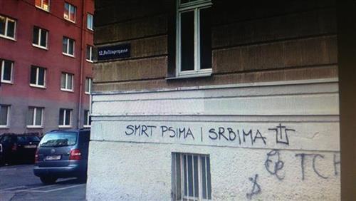 Antisrpski grafit u Beču Foto: Tanjug/ Zoran Mirković