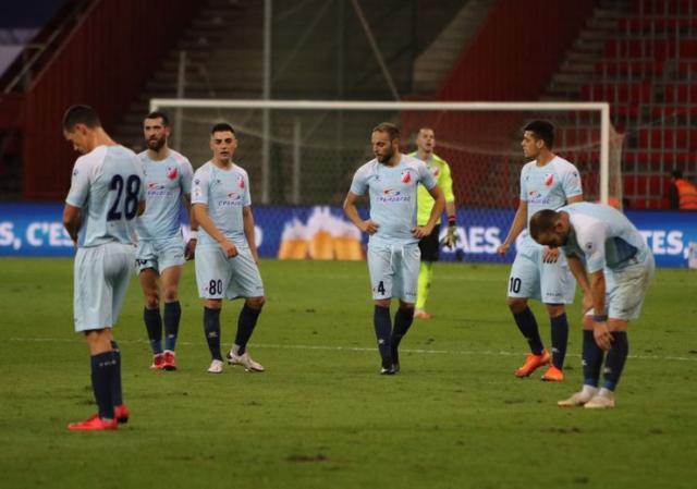 Razočaranje igrača Vojvodine po završetku susreta u Liježu  Foto: FK Vojvodina / J. Grlić