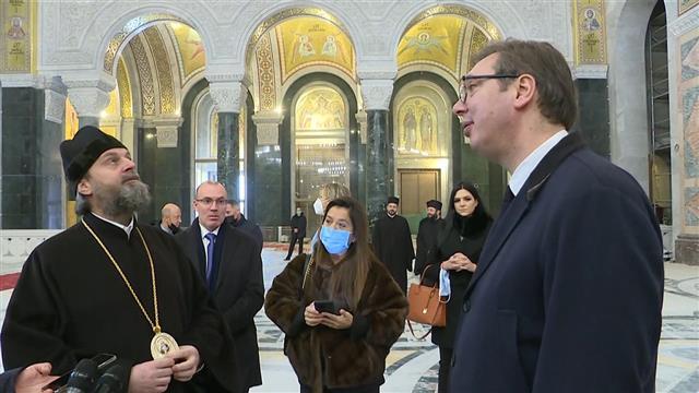 Vučić i Lavrov u Hramu Svetog Save Foto: Tanjug/video