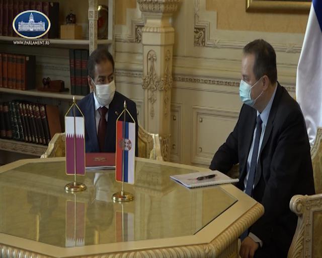 Dačić i ambasador Katara u Srbiji Mubarak bin Fahad Al Tani Foto: Tanjug/video